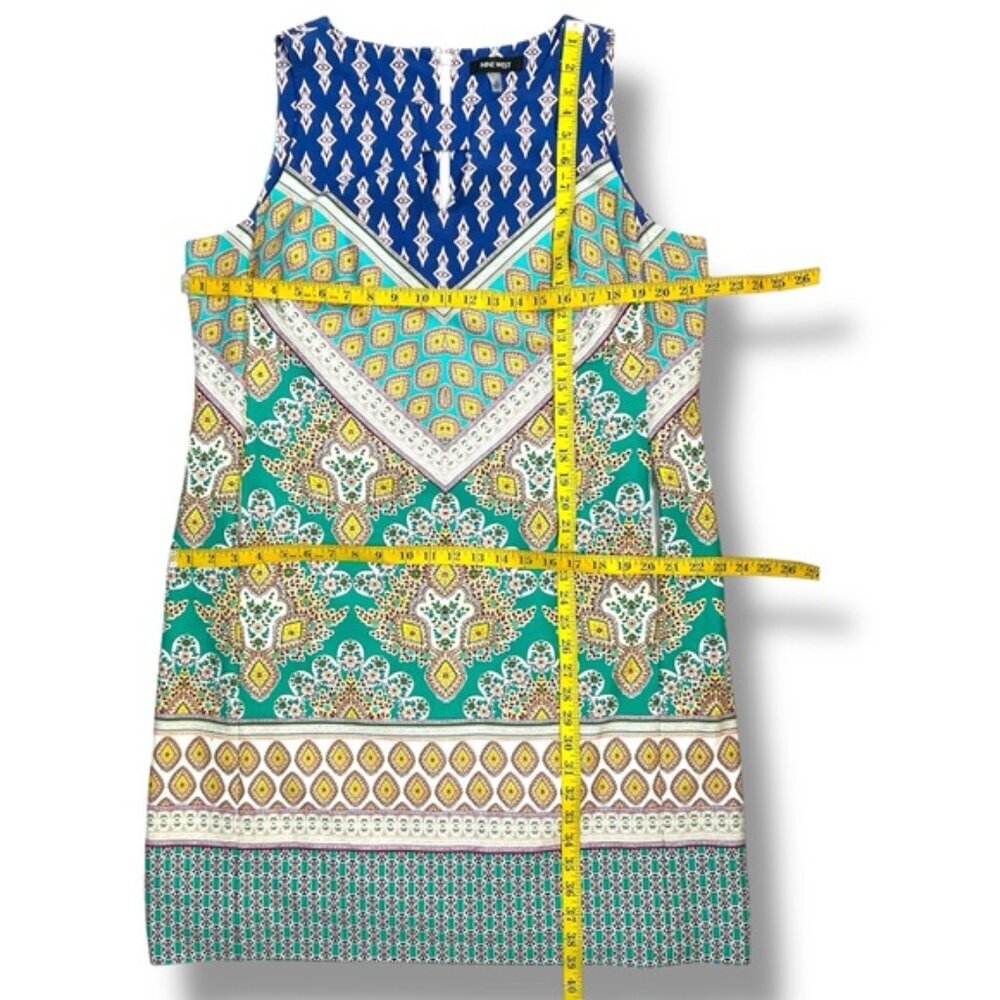 Nine West Dress Keyhole Cutout Sleeveless Aruba/Canary Multi Size 16 - Picture 6 of 16